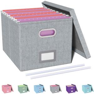 Oterri File Organizer, File Box, File Cabinet for Letter File Folder Storage, Hanging File Organizer for Office/Decor/Home,Document Organizer, 1 Pack,Gray-Box Only