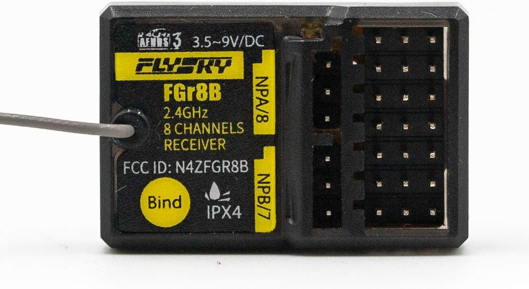 GoolRC Flysky FGR8B Receiver, 2.4GHz 8CH Remote Control Receiver PWM/PPM/i-Bus Output Compatible with AFHDS 3 Transmitters and RF Modules PL18/ NB4 /NB4 Lite/ FRM302 for RC Car RC Boat