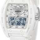 Women Watch for Women Unique Rectangle Watches Digital Analog Sports Watch for Ladies Students Watches with Alarm Stopwatch Waterproof Hourly Chime 12/24H LED Light Multi-Function Wristwatch