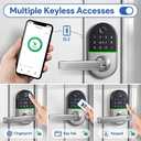 Smart Keypad Door Lock with Handle: NICE DIGI Keyless Entry Fingerprint Lock for Front/Interior Door, Electronic Digital Lock with Code, Easy Installation(Model X1) (Black-sliver)