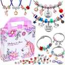 COO&KOO Charm Bracelet Making Kit, A Unicorn Girls Toy That Inspires Creativity and Imagination, Crafts for Girls Ages 8-12 with Jewelry Making Kit Perfect Gifts for 6 7 8 9 10 Girl Self-Expression!
