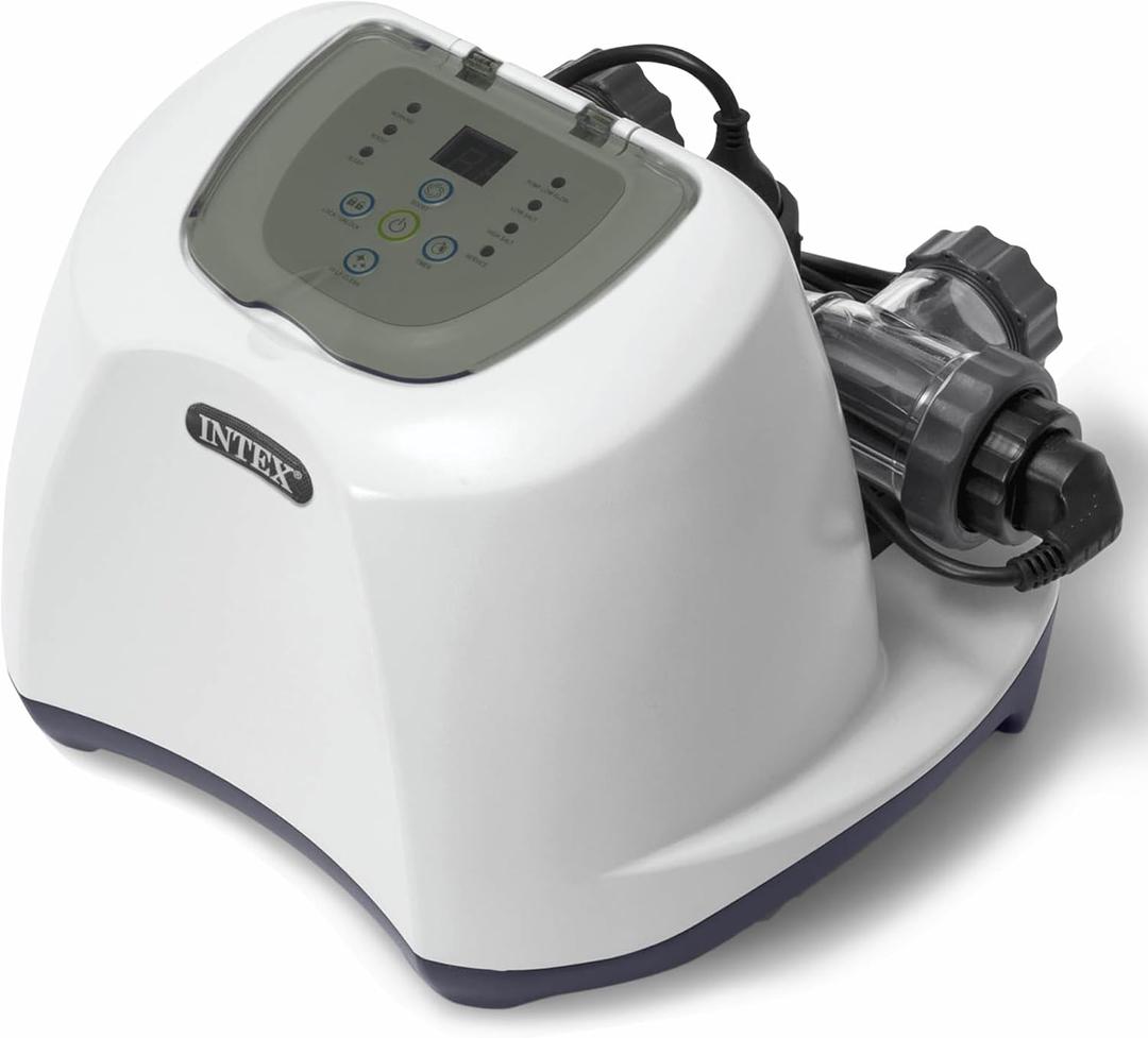 INTEX QS1200 Krystal Clear Saltwater Chlorine System for Above Ground Pools: Keeps Water Clear  Removes Bacteria  Reduces Chemical Use  Sleek Control Panel with Buttons  Up to 15000 Gallon Pools