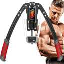 EAST MOUNT Twister Arm Exerciser with Counter Display-Adjustable 22-440lbs Hydraulic Power, Home Chest Expander, Shoulder Muscle Training Fitness Equipment, Arm Exercise Strengthener (Red)