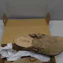 KIDMI Unisex Vegan Suede Clogs Leather Mules Womens Mens Cork Footbed Potato Shoes with Arch Support, Vegan Suede Mocha, Size 44