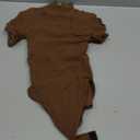 Women's Sexy Long Sleeve Lace Bodysuit, Mock Neck One Piece with Snap Crotch, Seamless Mesh Top Bodysuits (Brown), Small-Medium