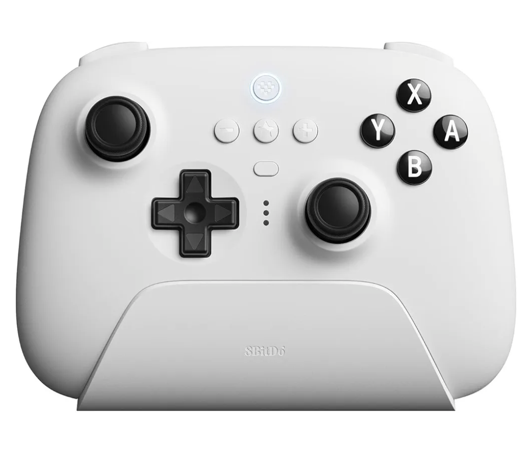 8BitDo Ultimate Bluetooth Controller with Charging Dock, Wireless Pro Controller with Hall Effect Sensing Joystick, Compatible with Switch, Windows and Steam Deck (White