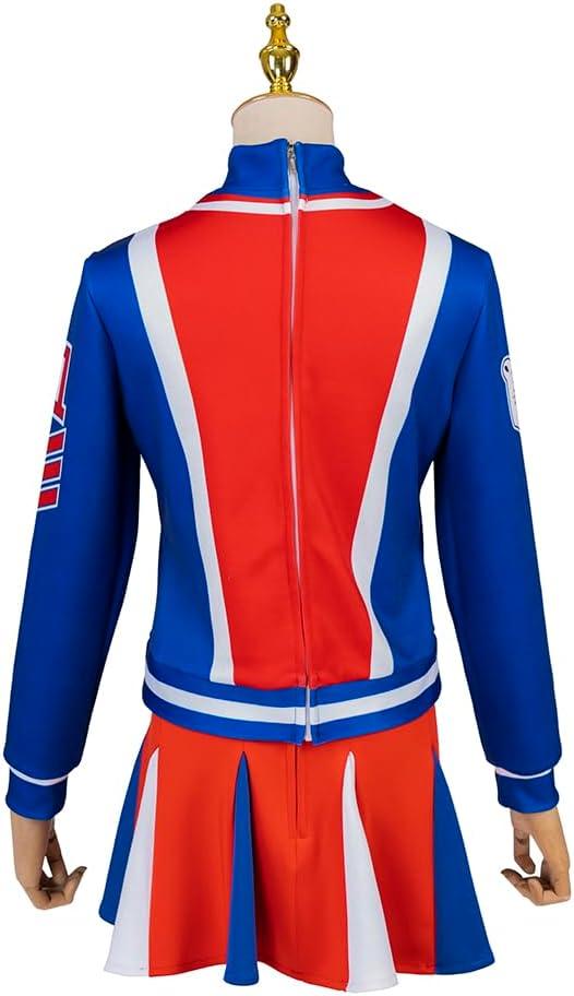 No Brand Cheerleader Costume for Women Stand Collar Cheerleading Uniforms Halloween Cute Cheer Outfits L