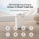 Airdeer Automatic Trash Can, 4 Gallon Self Sealing and Self-Changing Smart Trash Can, Motion Sensor, Touchless Garbage can with lid for Kitchen Bathroom Office, 6 Refill Rings(A1, Golden line)