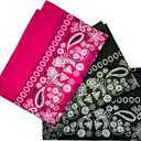 2 x Sosun 22x22 Bandana, Face Mask, Square Scarf, Headwear, Multipacks Made From 100% Cotton