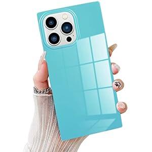 Pevezeda for iPhone 14 Pro Case, Bright Neon Soft TPU Solid Color Minimalist Aesthetic Trendy Shockproof Phone Cover [Never Fade] [Reinforced Corners Protection], Ice Blue