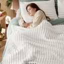 Bedsure Twin Blanket for Bed - GentleSoft Cozy Soft Blankets for Women, Cute Small Fleece Throws for Girls, Off White, 60x80 Inches (Twin (60" x 80"))
