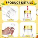 Yinkin 20 Set 10 oz Plastic Milk Bottles with Straws Metal Lids Clear Plastic Containers for Dairy Milk Party Bottle for Juices Shakes Smoothies(Red, White)