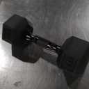 CAP Barbell 10 LB Rubber Coated Hex Dumbbell Hand Weight - Single | Black Handle