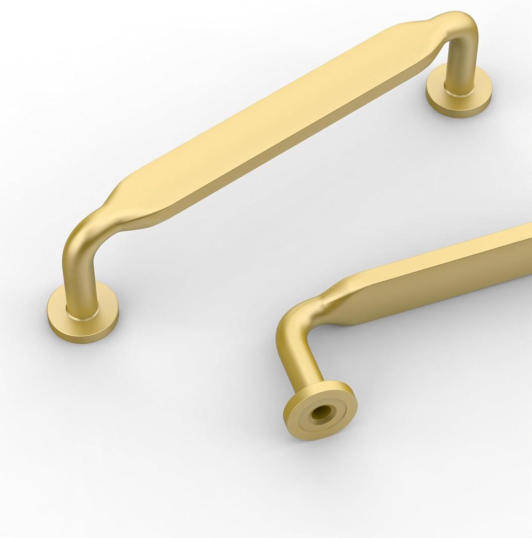 10 Pack 3-3/4''(96mm) Gold Cabinet Pulls Kitchen Cabinet Handles Matte Gold Pulls for Cabinets and Drawers Dresser Hardware for Cupboard Bathroom (3.75"/96MM Hole Center)