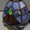 Small Tiffany Style Lamp,Blue Baroque Mini Stained Glass Tiffany Lamps for Living Room Home,Bedroom Bedside Vintage Lamp for Office Dorm Bar Decor Gift,Included LED Bulb
