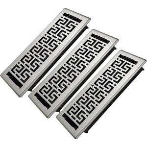Floor Register 4x14 Inches - 3 Pack Heavy Duty Walkable Steel Floor Vents Easy Adjust Air Supply Lever Decorative Floor Vent Covers for Home Floor/Room/Sidewalk