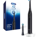 OralB Rechargeable Electric Toothbrush, iO2 Starter Kit, 3 Cleaning Modes, Automatic Pressure Sensor to Protect Gums, 2 Brush Heads, Night Black