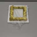 Cuspin 4x4 Gold Picture Frame, Vintage Gold Photo Frame Square with Glass Front, Resin Palm Leaves Textured Picture Frames for Wall Hanging and Tabletop Display Retro Home Decor (Feather Petal Gold)