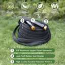 Upgraded 50FT Non-Expandable Garden Hose, Anti-kink, Abrasion and Heat-Resistant Fabric Cover, Lightweight and Easy to Store, Durable Water Hose With 3/4" Metal Fittings for Easy Setup
