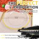 50Pcs Clear Charger Plates Bulk Wedding - 13" Premium Clear Plastic Chargers with Gold Beaded Rim, Decorative Dinner Charger Plates for Events & Parties