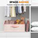 Closet Storage Bins 6 Pack, Large Closet Organizer Baskets with Divider & Handles,Trapezoid Fabric Shelf Organizers, Collapsible Storage Cubes for Clothes, Towels, Toys - Pink