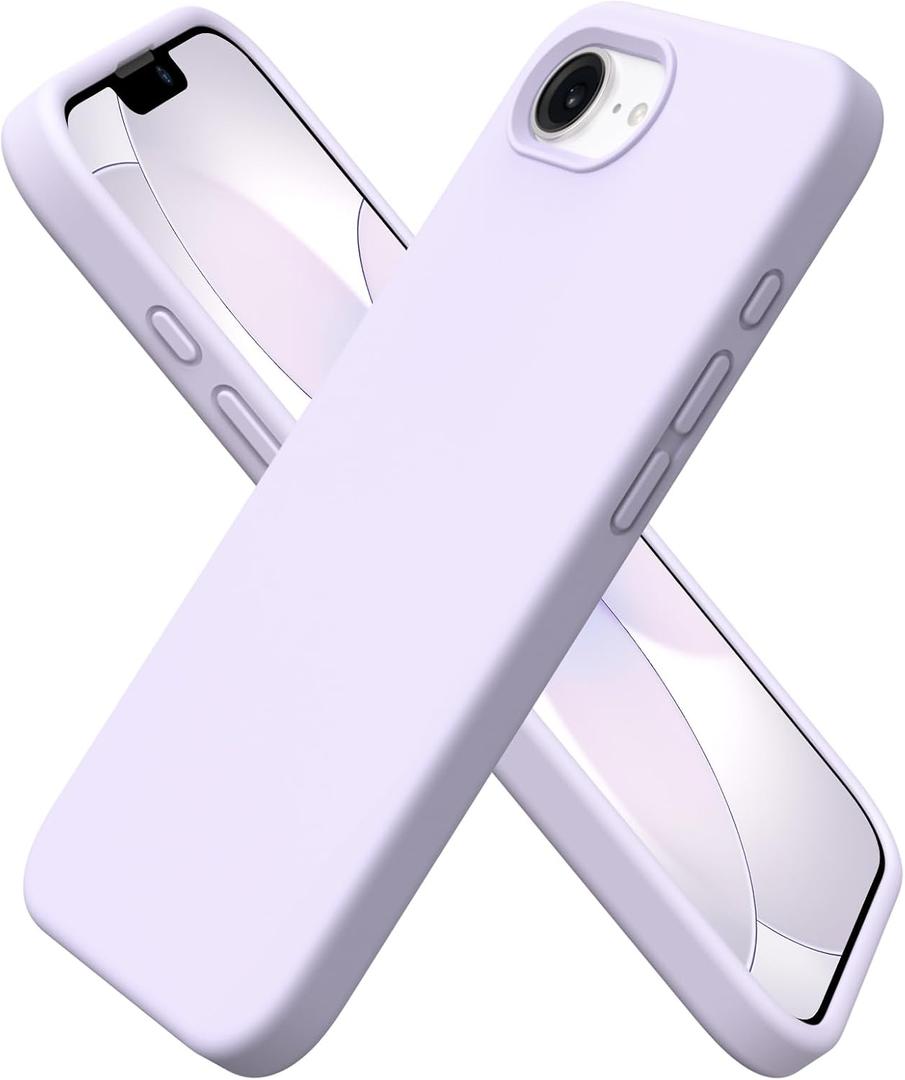 ORNARTO Compatible with iPhone 17e Case and for iPhone 16e Case 6.1", Liquid Silicone 3 Layers Full Covered Soft Gel Rubber Shockproof Cover, Protective Phone Cases for 16e & 17e-Lavender