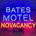 Neon Signs Beer Bates Motel No Vacancy Glass Neon Signs for Wall Decor Man Cave Pub Cafe Party Neon Light Art Wall Lights