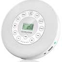 Lukasa Portable Bluetooth CD Player Built-in Speaker Stereo, Personal Walkman MP3 Players Rechargeable Compact Car Disc CD Music Player USB Play Anti-Shock Protection (White)