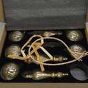 DN DECONATION Mercury Glass Christmas Ornaments, Vintage Teardrop & Ball Ornament, Decorative Hanging Finials Decor for Xmas Tree, Winter Wedding, Party, Holiday Home (10-Pieces, Champagne Gold) (Set of 10)