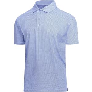 Esabel.C Mens Golf Shirts Print Moisture Wicking Short Sleeve Performance Dry Fit Stretch Active Polo Shirts for Men (Blue, XL)