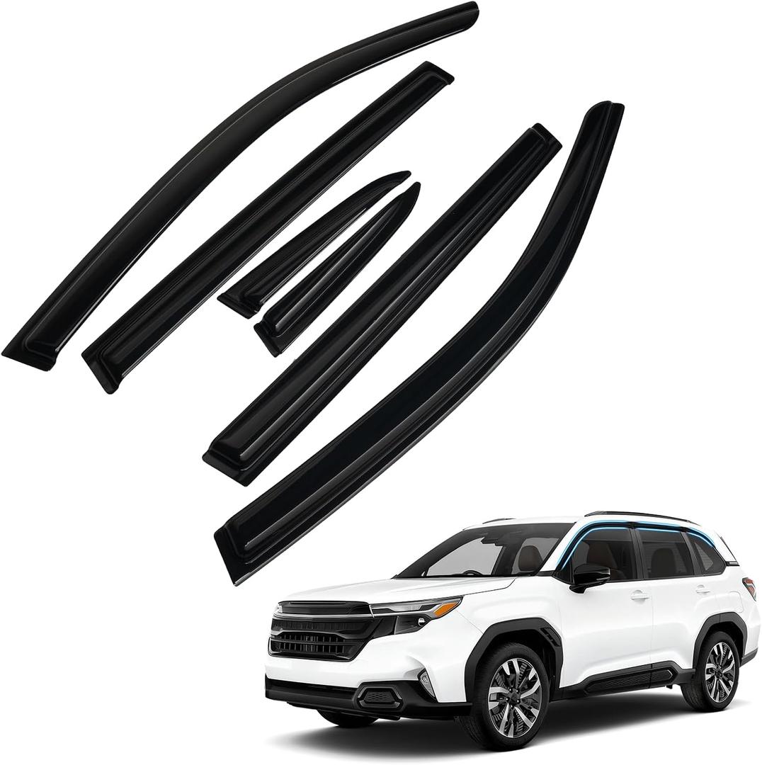 Forester Rain Guards - Window Visors for Subaru Forester 2025-2026, Out-Channel Side Window Rain Guards for Forester, 6PCS, Black, Car Accessories