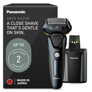 Panasonic Electric Razor for Men, Electric Shaver for Men, ARC5 with Premium Automatic Cleaning and Charging Station, Wet Dry Shaver, Cordless Razor, with Pop-Up Trimmer ES-LV97-K, Black