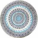 Faux Fur Boho Round Rug Round Area Rug Washable Rug Non-Slip Gray and Blue Small Round Rug Ultra Sofa Carpet for Living Dining Room Bedroom 3'x3' Round Blue/Multi