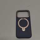 TORRAS Organic Leather for iPhone 17 Pro Case with Stand, Fit for Magsafe, 360 Spin Kickstand with Camera Control, Premium Leather Durable Stylish Q3 VegSkin for iPhone 17 Pro Phone Case, Deep Blue