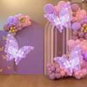 Yinkin 2 Pcs 20 Inch Large LED Butterfly Decorations Mariposas Grandes para Decoracion Giant Light up 3D Butterflies for Wedding Birthday Party Baby Shower Decor(Purple)