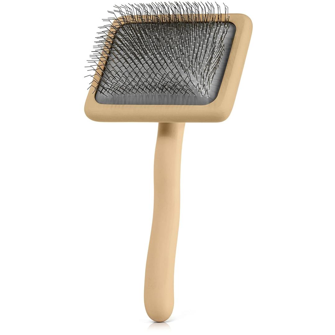 Slicker Brush for Dogs, Dog Grooming Supplies - Best Doodle & Poodle Brush for Long Haired Dogs - Goldendoodle Long Pin Detangler For Dematting