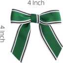 30 Pcs St. Patricks Day Ribbon Bows 4 Inch Green Clover Bow Shamrock Holiday Bows for Gift Wrapping, Cake Pops, Treat Bags (Green White Black)