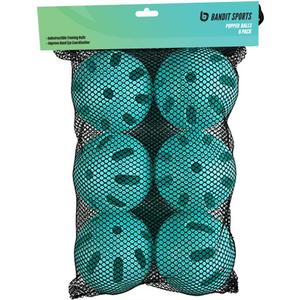 Bandit Sports Popper Balls, Plastic Baseballs, Made of Impact-Resistant and Rebounding Material, Perfect Practice Baseballs for Baseball & Hitting Ball Training (6 count)