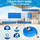 2" x 100 ft Backwash Hose for Swimming Pools, Heavy Duty PVC Water Lay Flat Discharge Hose,Durable Pool Drain Hose with Aluminum Camlock C and E Fittings for Pump And Filters