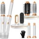 6 in ONE Blow Dryer Brush, Curling Wand Hair Styling Tools Set, Ionic Hot Air Hair Dryer, Massage Oval Hair Dryer, Left&Right Hair Curlers 100-120V