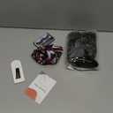 Pcololin Short Kinky Curly Grey Drawstring Ponytails Extension for Black Women Curly Ombre Gray Ponytail Drawstring Extension Synthetic Gray Messy Bun Grey Hair Piece Salt and Pepper 10Inch T1B/GRAY