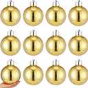 Syhood 12 Pcs 6 Inch Mercury Christmas Ornament Balls Xmas Tree Decoration Balls Extra Large Shatterproof Ornament Hanging Ball Giant Jumbo Vintage Ball for Holiday Xmas Tree Party Decor (Gold)