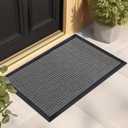 Mibao Front Door Mat, Heavy Duty Durable Welcome Mat for Outdoor Indoor, Dirt Trapper Waterproof Super Absorbent Door Mat for Entryway Outside Patio Porch, 47" x 24", Light Grey (2' x 3'11" (Rectangular))
