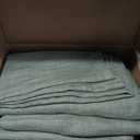 LAMIT Sheer Linen Curtains for Living Room, Back Tab and Rod Pocket Sage Green Curtains Light Filtering Country Rustic Neutral Drapes for Bedroom/Farmhouse, 2 Panels, 52 x 102 Inch