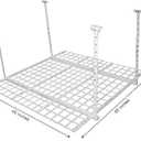 HyLoft Overhead adjustable Garage Storage Rack,Heavy Duty Steel Garage Storage System, 45-Inch x 45-Inch, White