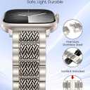 Wearlizer Stainless Steel Band Compatible with Apple Watch Band 49/46/45/44/42/41/40/38mm Men Women, Zigzag Weave Durable Metal Strap for iWatch Series 11 10 9 8 7 6 5 4 3 SE/Ultra 3 2 1
