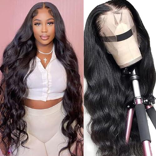 ROYAL IMPRESSION Body Wave Lace Front Wigs Human Hair 200% Density 12A Body Wave Glueless Wigs Human Hair Pre Plucked 13x4 HD Transparent Full Lace Frontal Wigs Human Hair for Black Women (26 Inch)