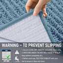 OLANLY Bathroom Rug Mat 34x21, Thick Soft and Absorbent Chenille Bath Mat, Non-Slip Rubber Backing, Machine Washable Quick Dry Bath Rugs for Tub Shower Floor, Home Decor Accessories, Airy Blue