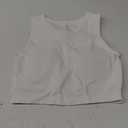 ATTRACO Workout Tank Tops for Women Seamless Full Length Gym Tops Athletic Yoga Top Built in Bra (X-Large, White Crop)