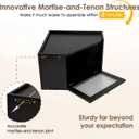 Bread Box, Corner Bread Box, Corner Bread Box for Kitchen Countertop, Bamboo Bread Box, Wooden Bread Boxes with Mortise and Tenon Structure, Bread Bin with Wavy Acrylic Door for Homemade Bread (Black)